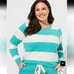 Torrid Sleep 1X French Terry Cozy Striped Lounge Sweatshirt