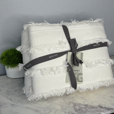 West Elm NWT Organic Cotton King Fringe Blanket