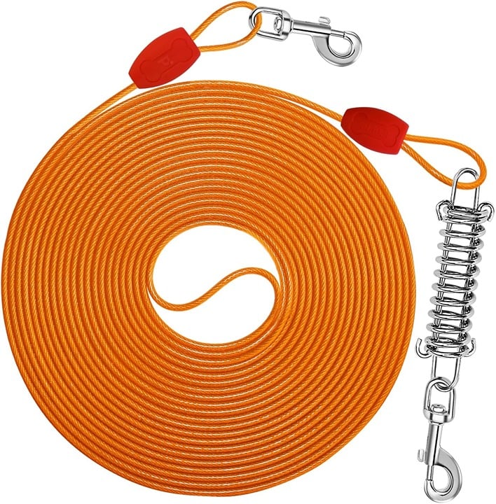 Heavy Duty 30 FT Dog Tie Out Cable - Give Your Pup The Freedom to Play