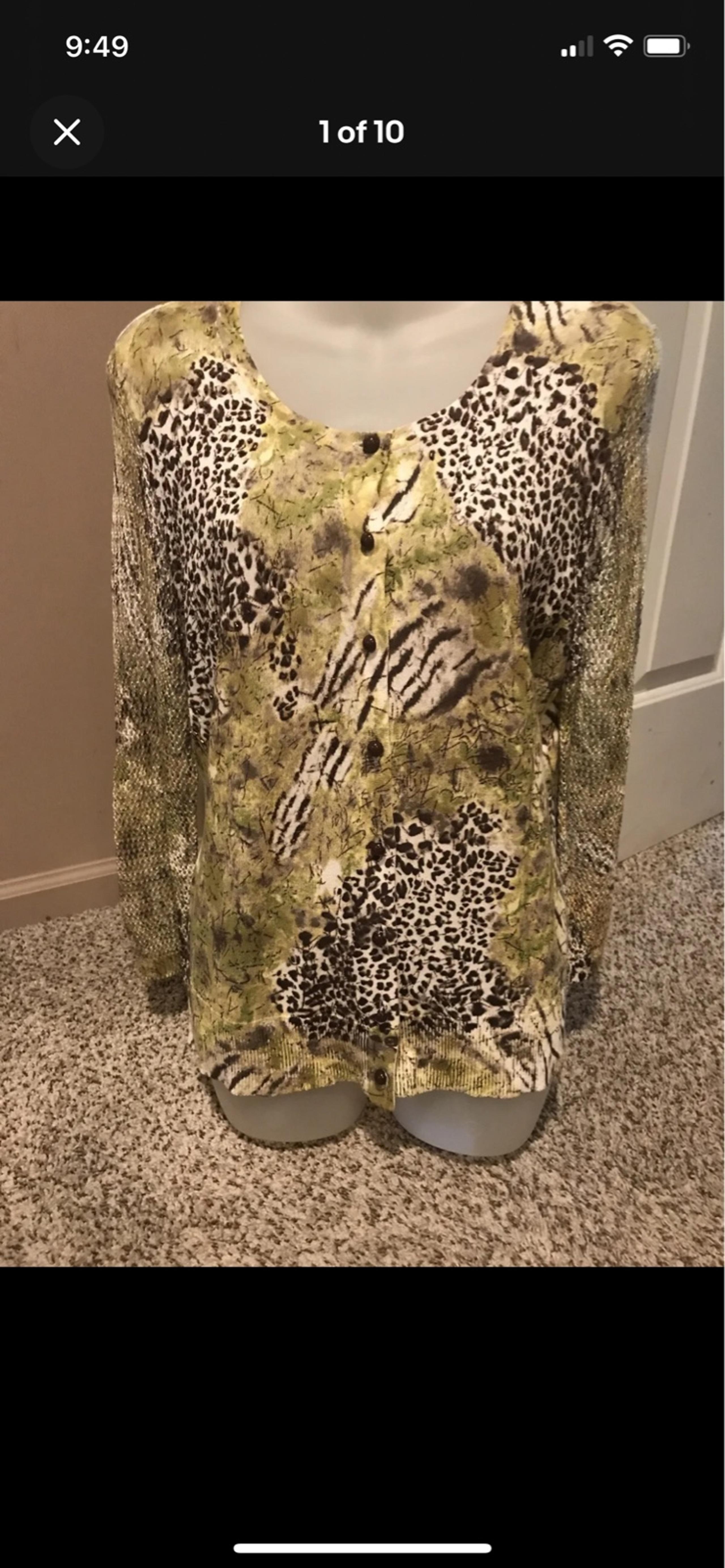 Peter Nygard Collection Cardigan Button Up Light Sweater Sz Petite M GUC BIN2