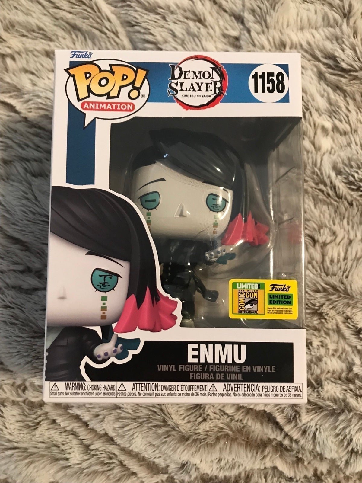Funko Pop Demon Slayer Enmu SDCC Con sticker exclusive 1158 Pop Protector Mint