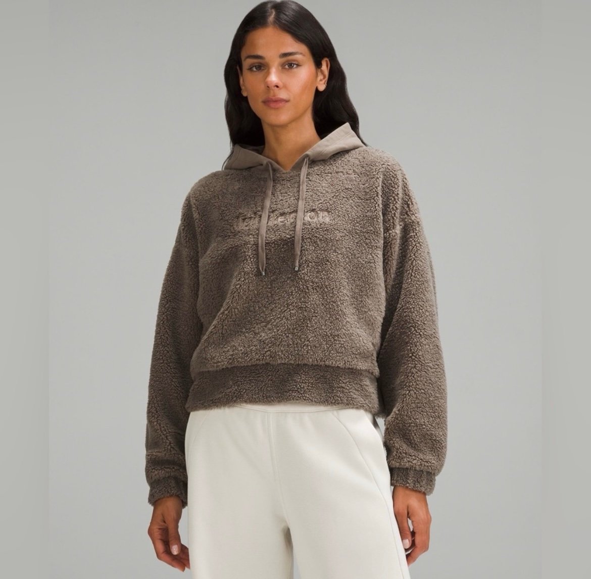 Lululemon Textured Fleece Embroidered Logo Hoodie