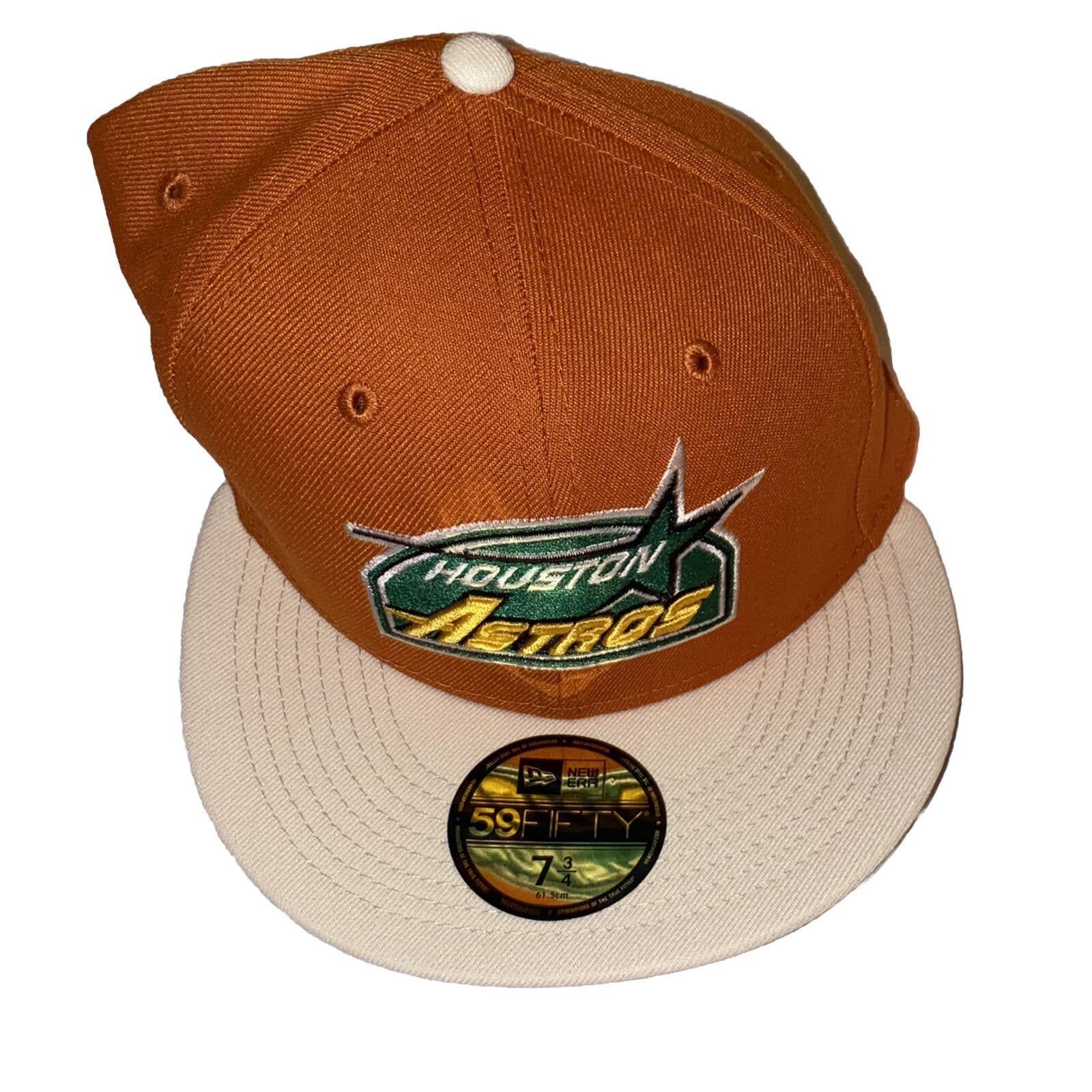 Exclusive 59FIFTY Houston Astros 35 Script Orange Longhorns UT Green UV 7 3/4