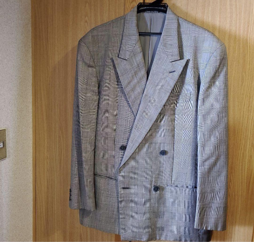 ## Armani Double-Breasted Jacket, Check, Grey Tone