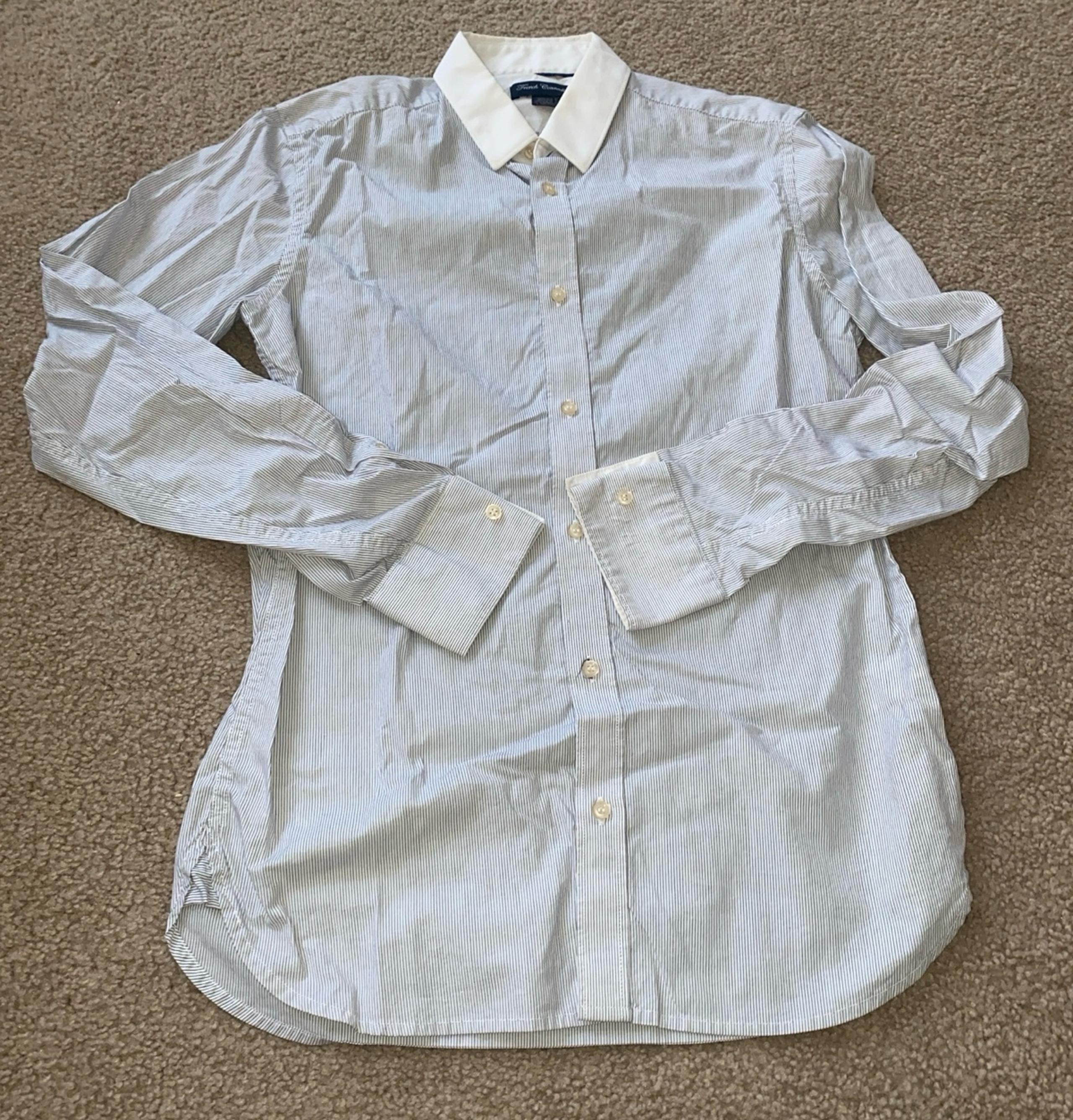 Women’s Pinstriped Button Down Dress Shirt by French Connection