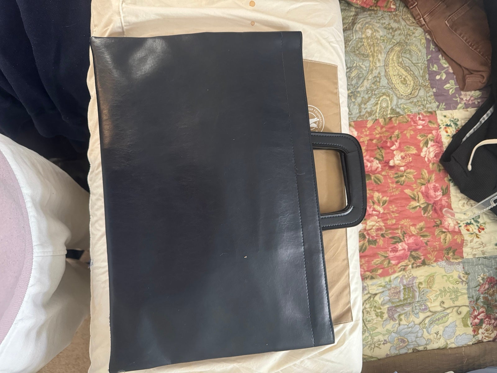Vintage leather tote bag