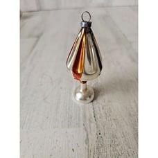 Vintage lamp mercury glass ornament Xmas tree brown silver mini