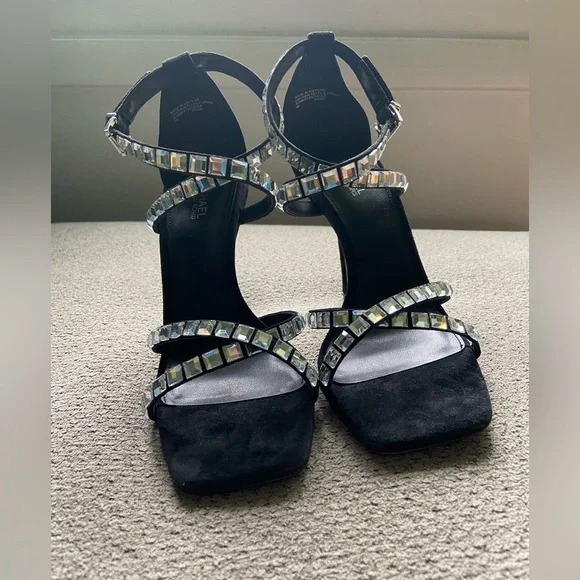 Celia Crystal Embellished Suede Sandal 7M Michael Michael Kors NIB