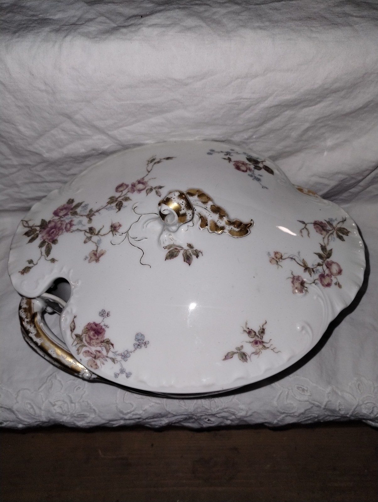 Antique Haviland & Co. Limoges France Pink Floral Serving Dish