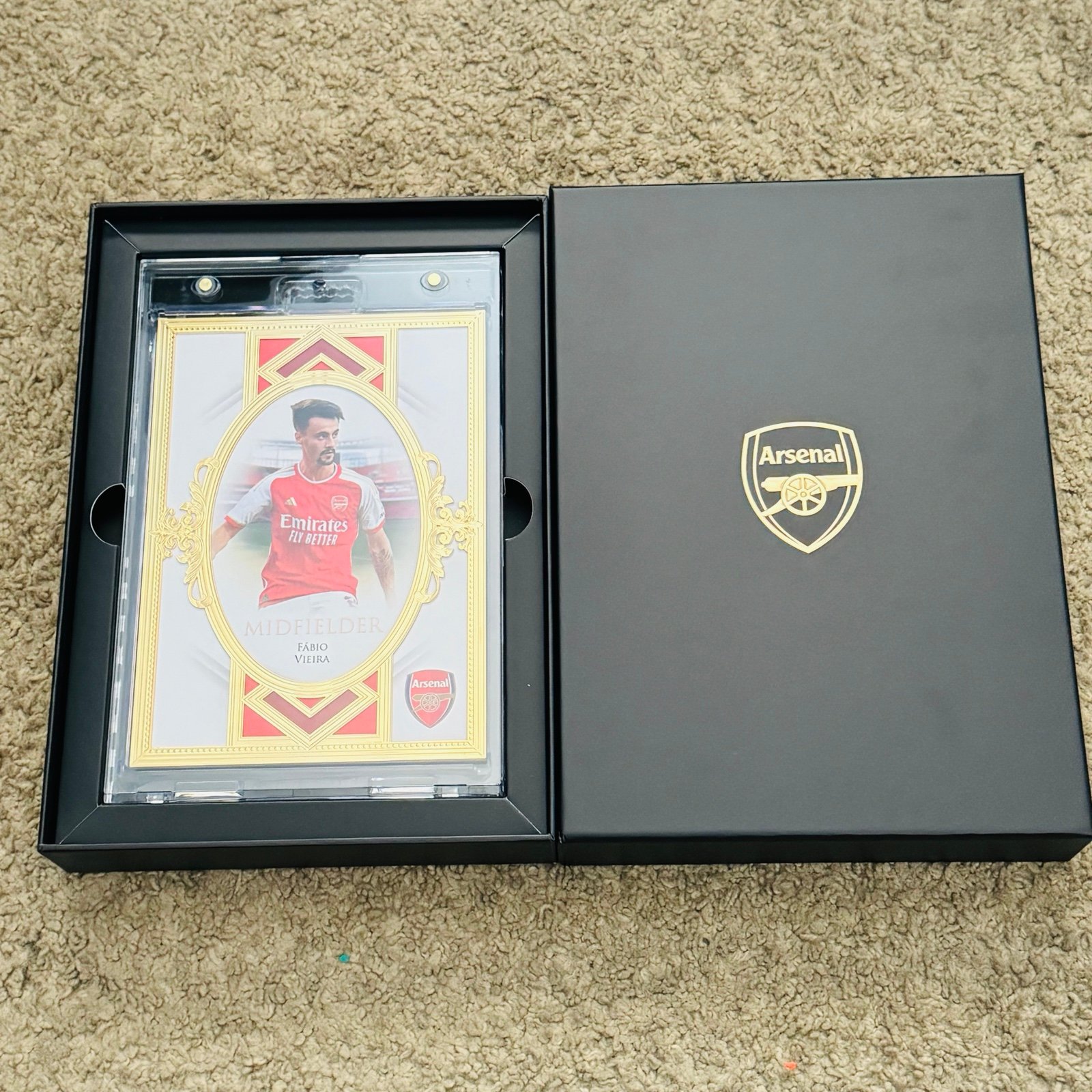 23/24 Futera Xl Arsenal Fabio Vieira Gold Frame Card /6 5x7 Soccer Card