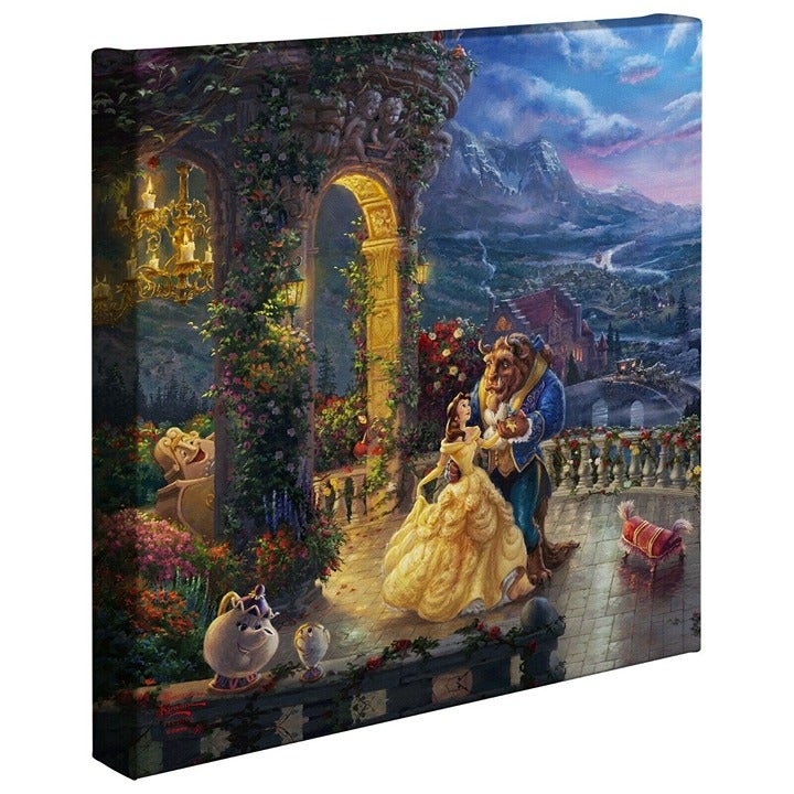 Thomas Kinkade Studios Beauty & the Beast Dancing in the Moonlight 14 x 14 Wrap