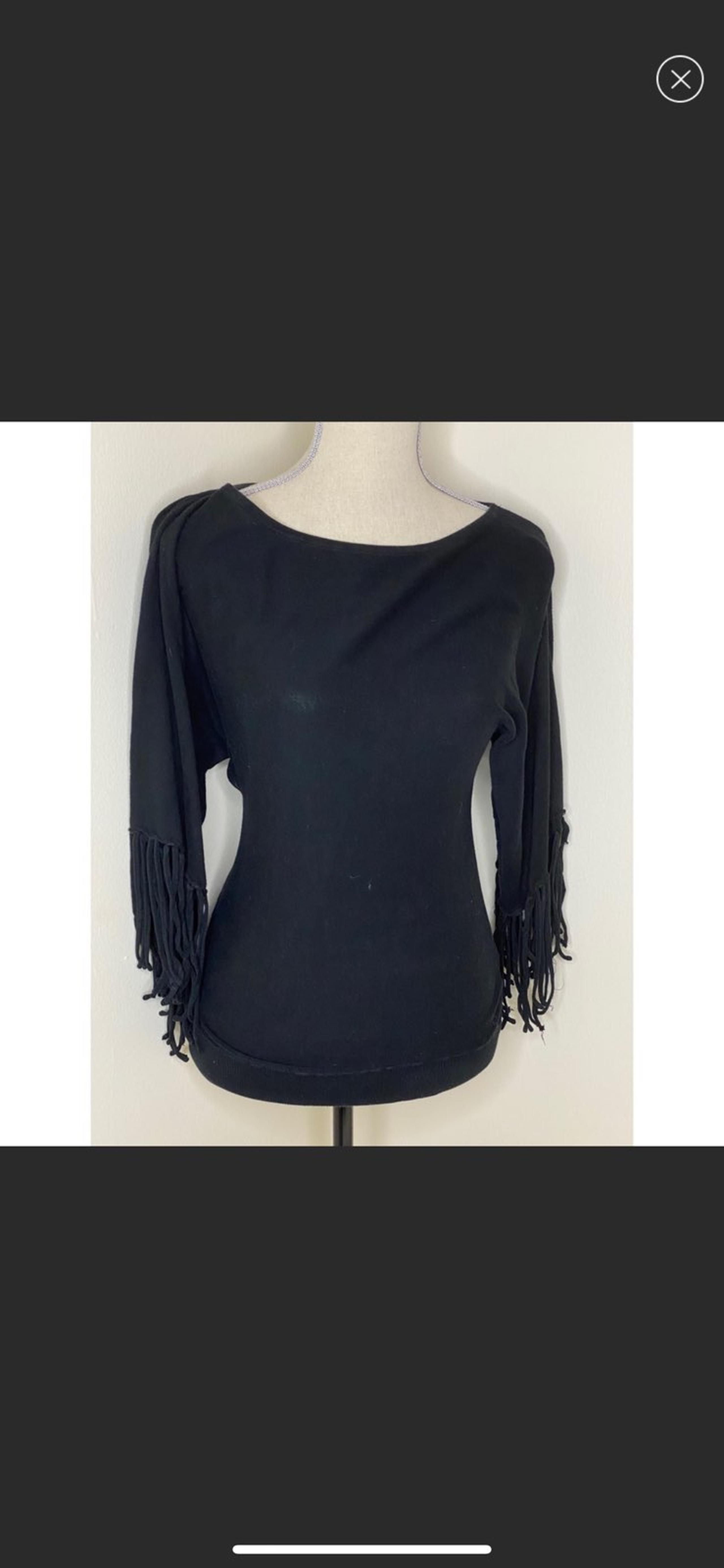 Forever 21 Black Fringe Sweater
