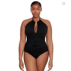Lauren Ralph Lauren Beach Club Solids High Neck One Piece Swimsuit Sz 22W Plus