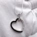 .925 Sterling Silver Black & White CZ Heart Necklace