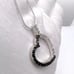 .925 Sterling Silver Black & White CZ Heart Necklace