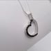 .925 Sterling Silver Black & White CZ Heart Necklace