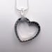 .925 Sterling Silver Black & White CZ Heart Necklace