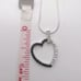 .925 Sterling Silver Black & White CZ Heart Necklace