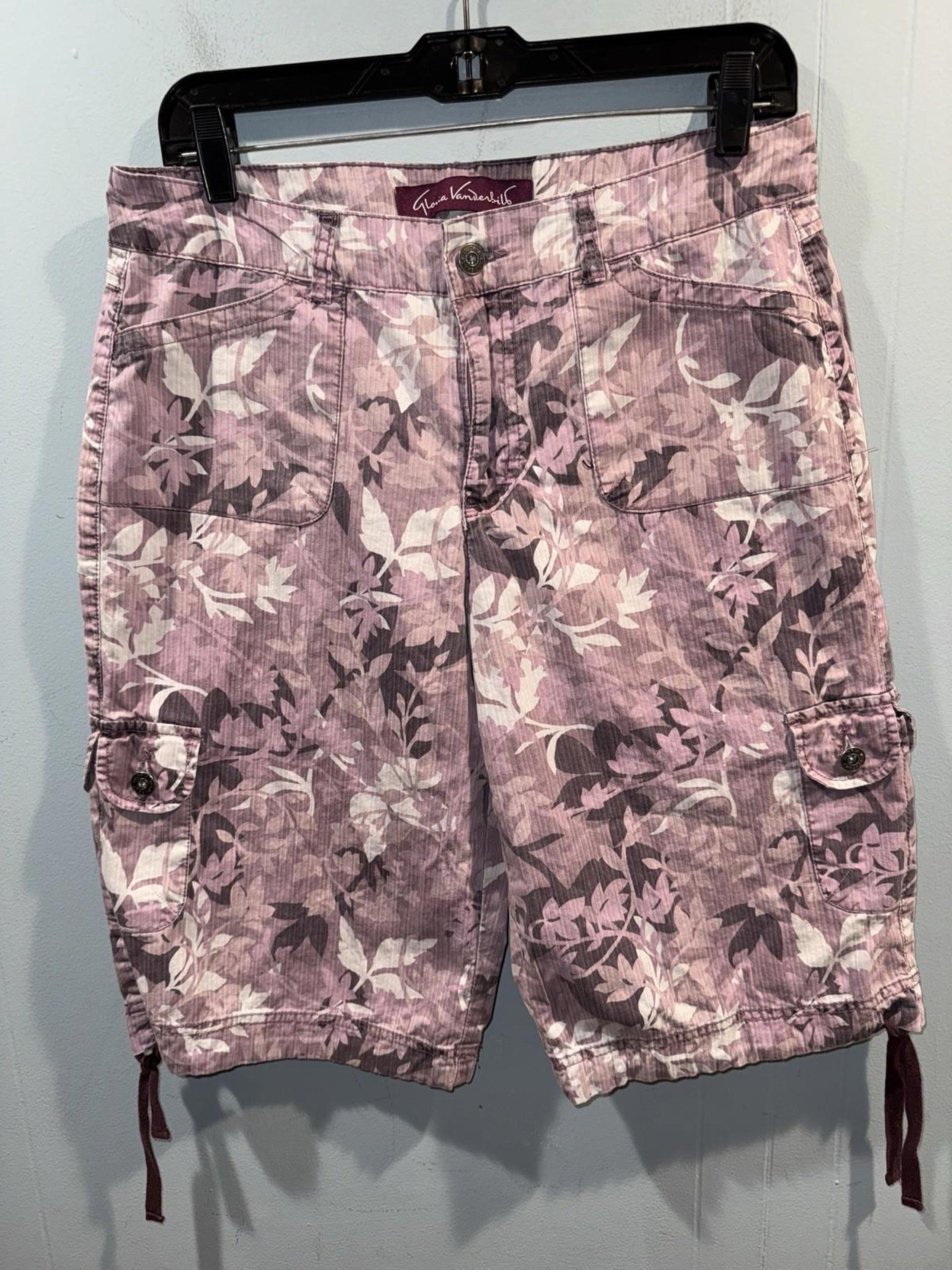 Womens Gloria Vanderbilt Hawaiian Cargo Shorts, Size 10P W32 X In.13 Casual