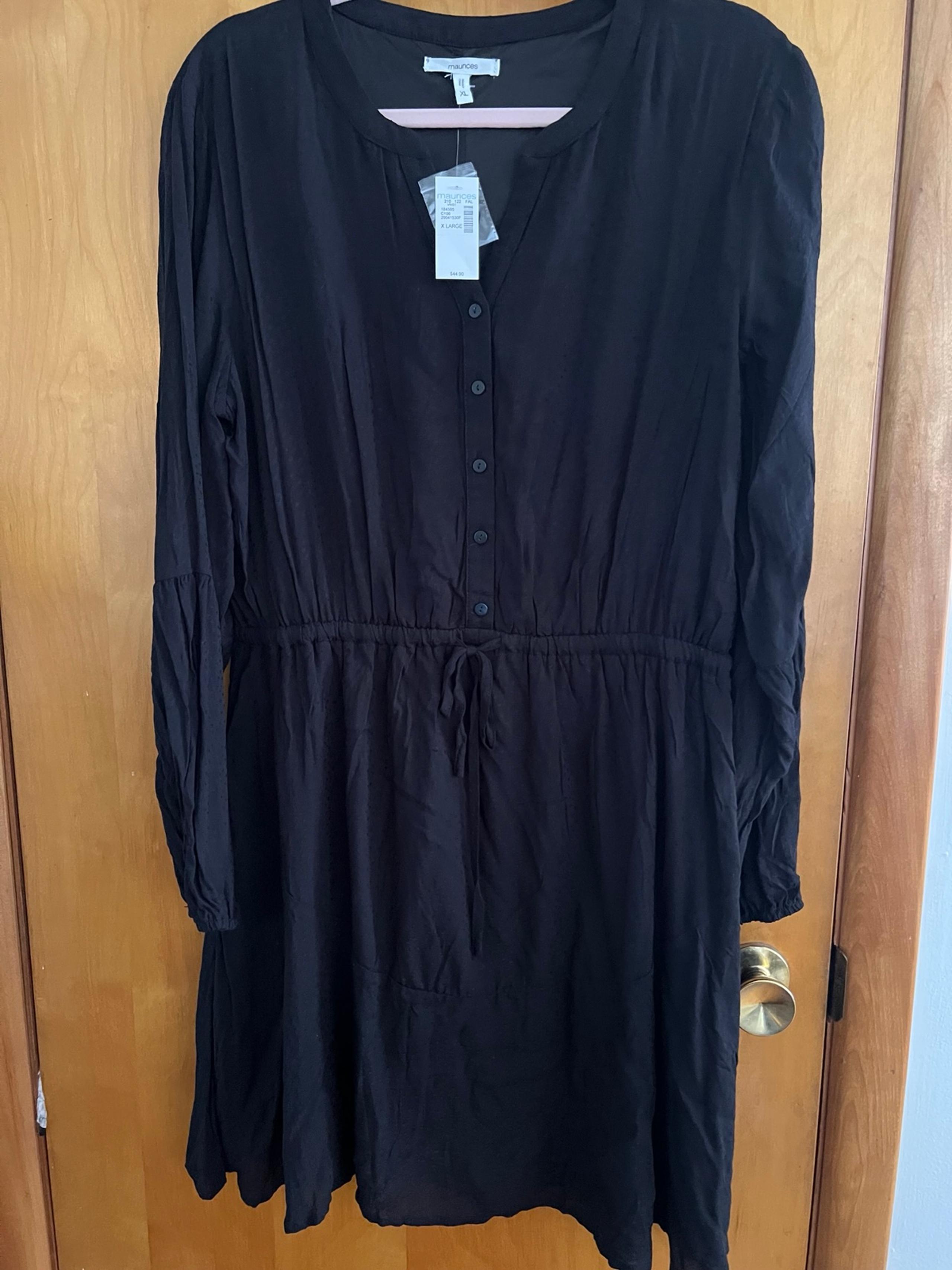 Maurices solid black dress, NWT, XL