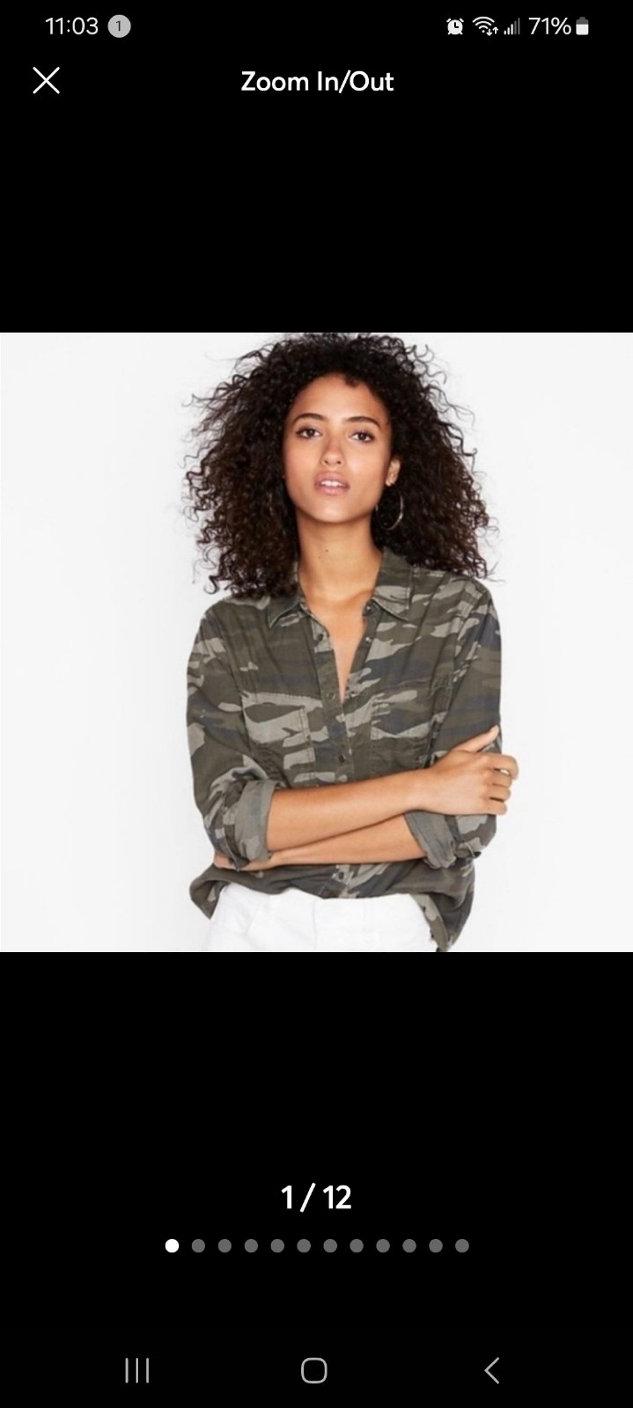 Express ladies camo army green olive button down shirt long sleeve blouse xs