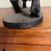 Hand-Carved Wooden Bull Sculpture by Jose Pinal