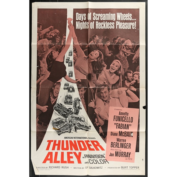 Thunder Alley (1967) Original Movie Poster Folded 27x41
