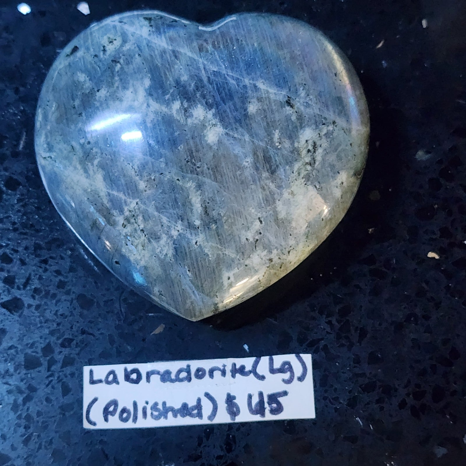 Labradorite heart