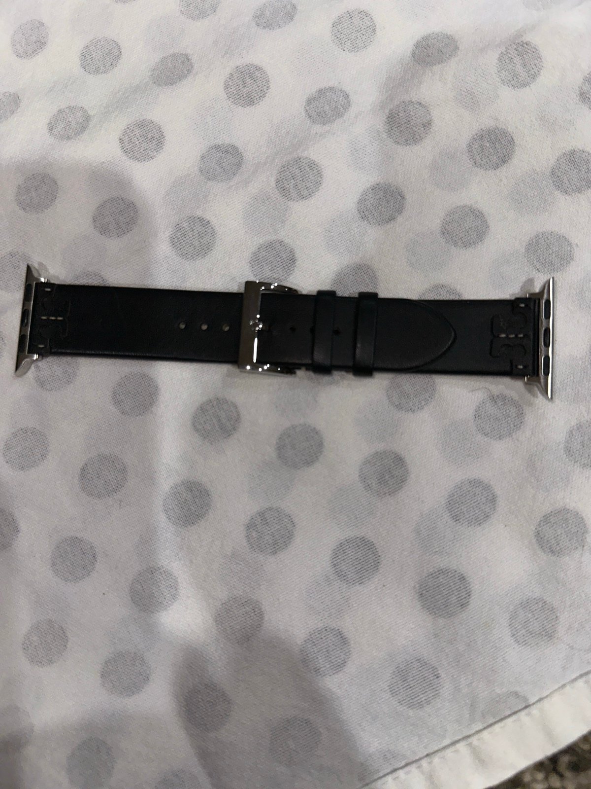 Tory Burch Black Leather Apple Watch Strap
