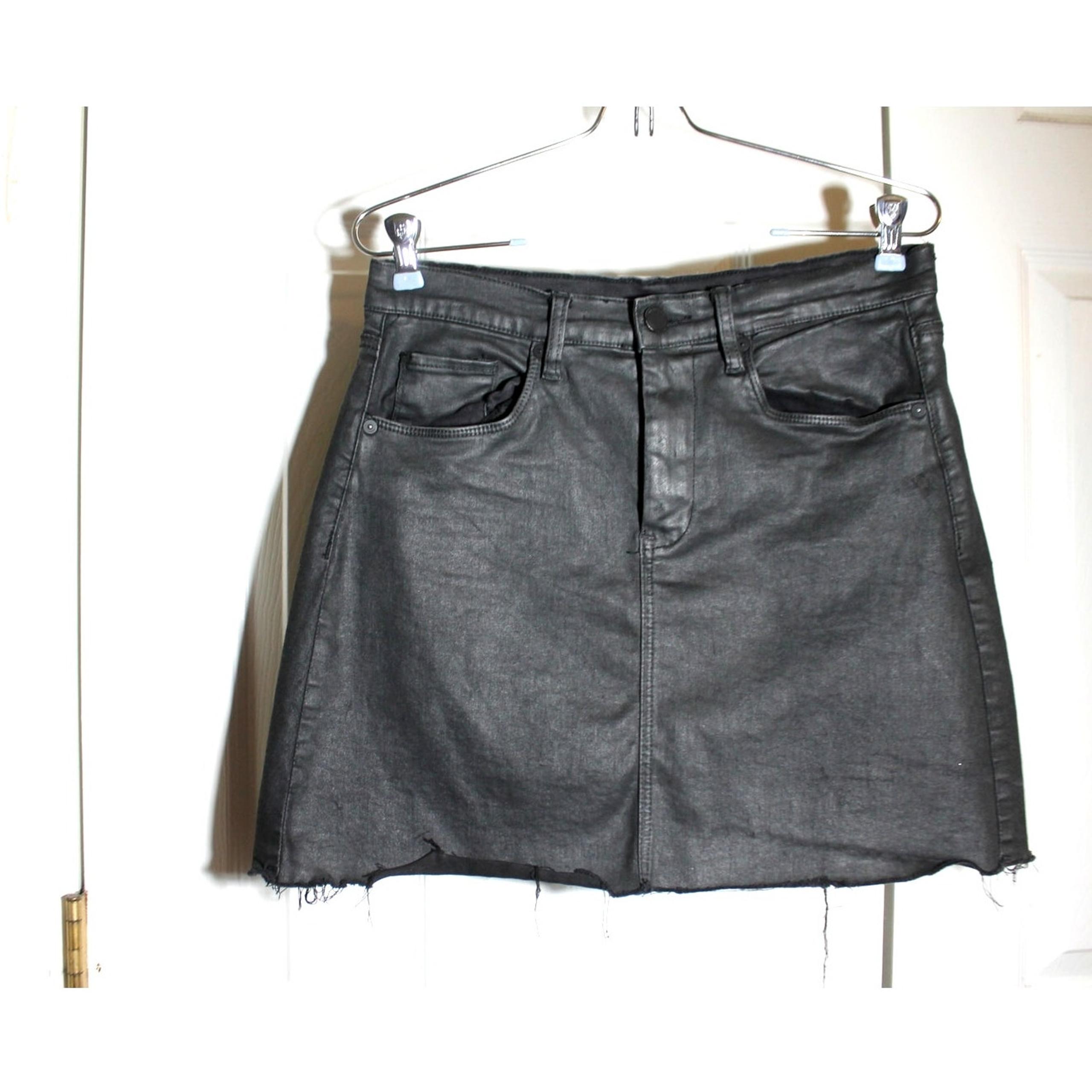 Blank NYC Black Stretch Denim Mini Skirt sz 30 Waist