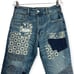 PILCRO The Borrowed Boyfriend Jeans SIZE 28 Blue High Rise Patchwork DistressedN