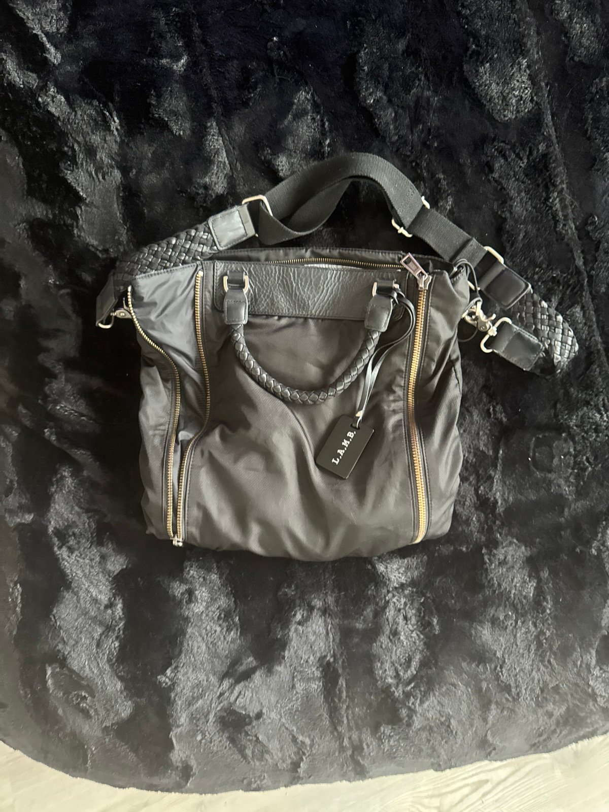 Black two compartment LAMB purse