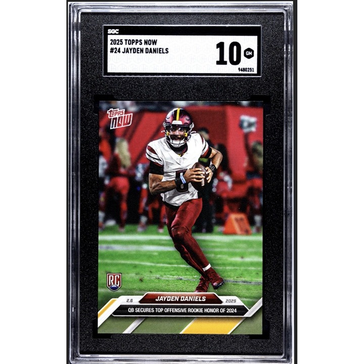 Jayden Daniels RC - 2024 Topps NOW Football Card 24 NFL Commanders ROY - SGC 10!