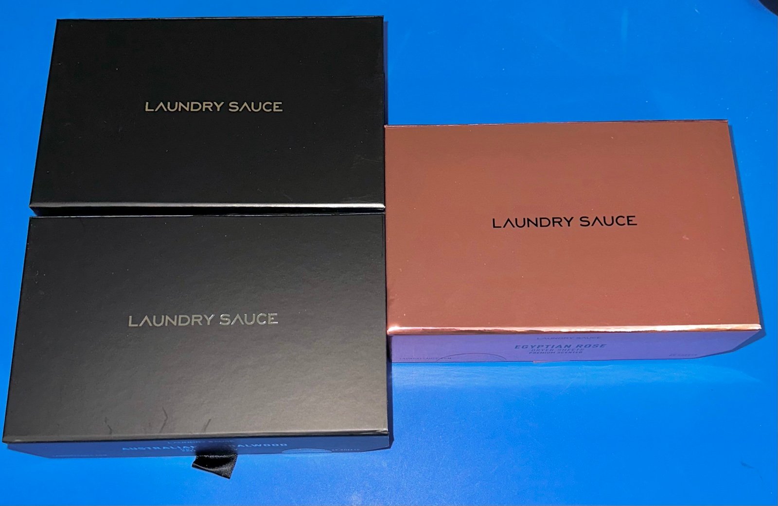 Laundry Sauce Dryer Sheets 3 boxes (Australian Sandalwood & Egyptian Rose) New