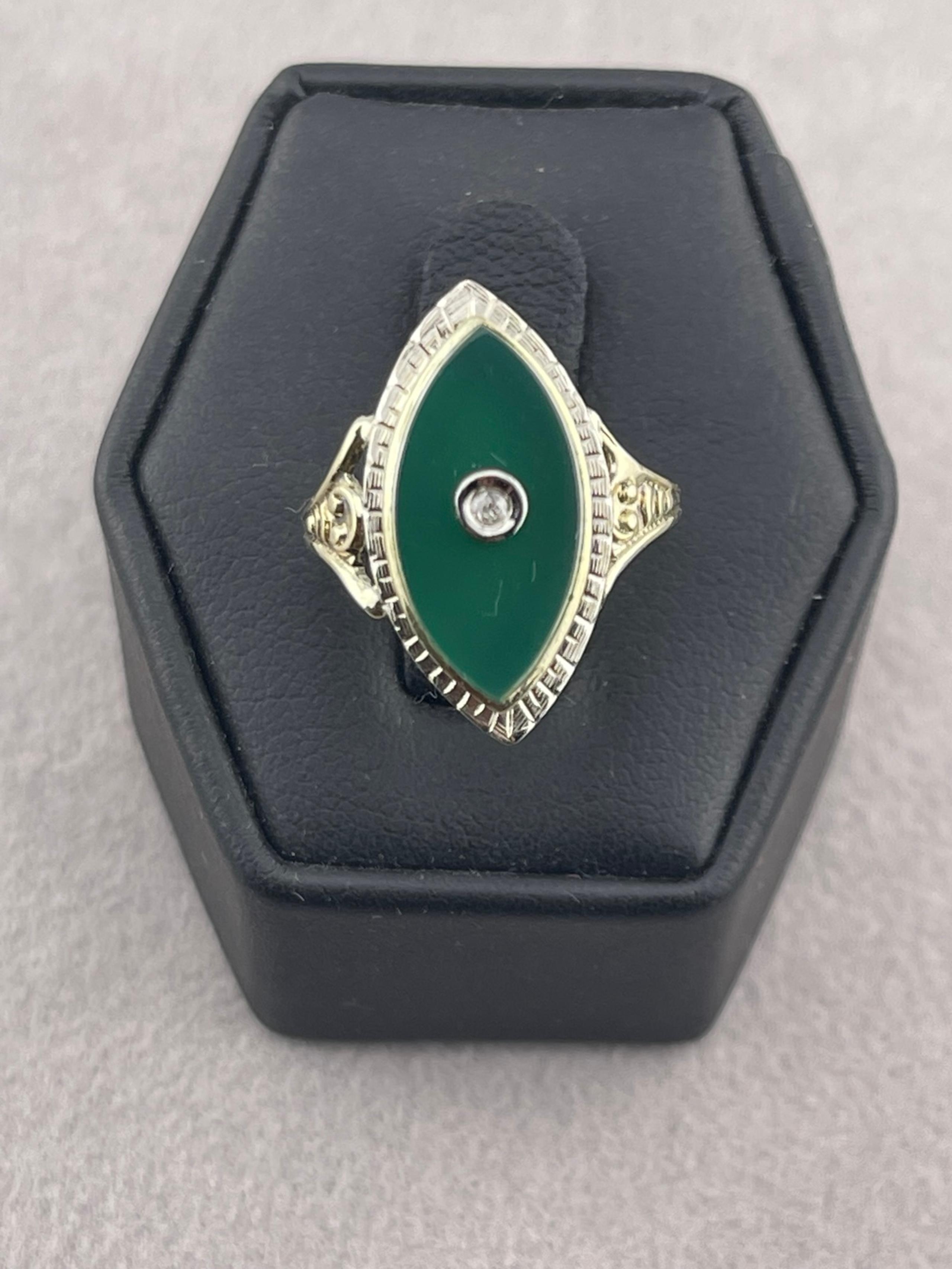 Antique Victorian rare flat emerald, and diamond ring 18 kt, yellow & white gold