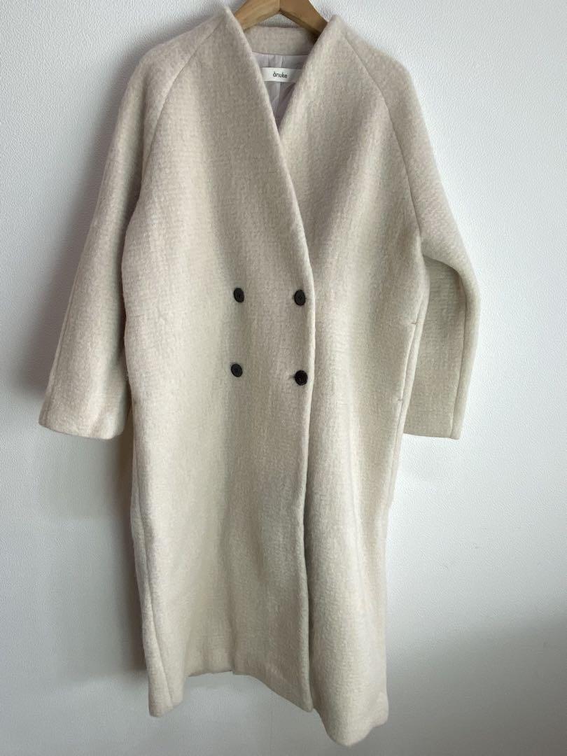 B02561 anuke Collarless Shaggy Coat
