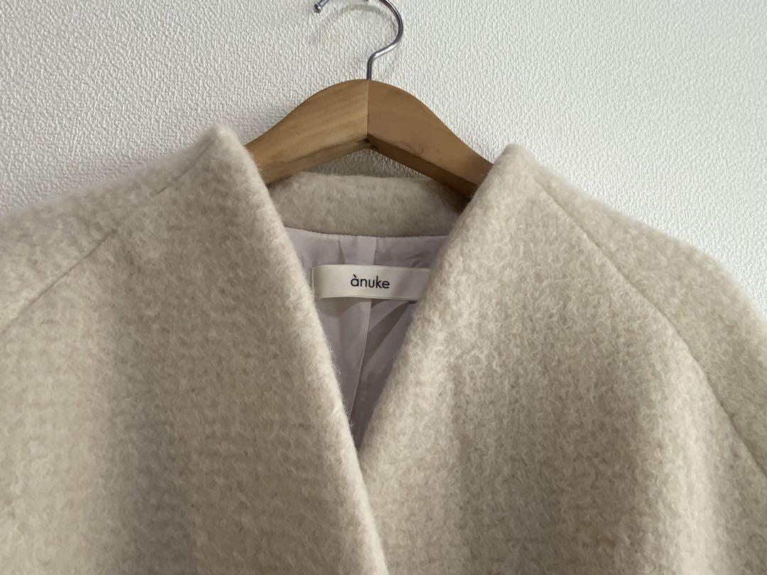 B02561 anuke Collarless Shaggy Coat