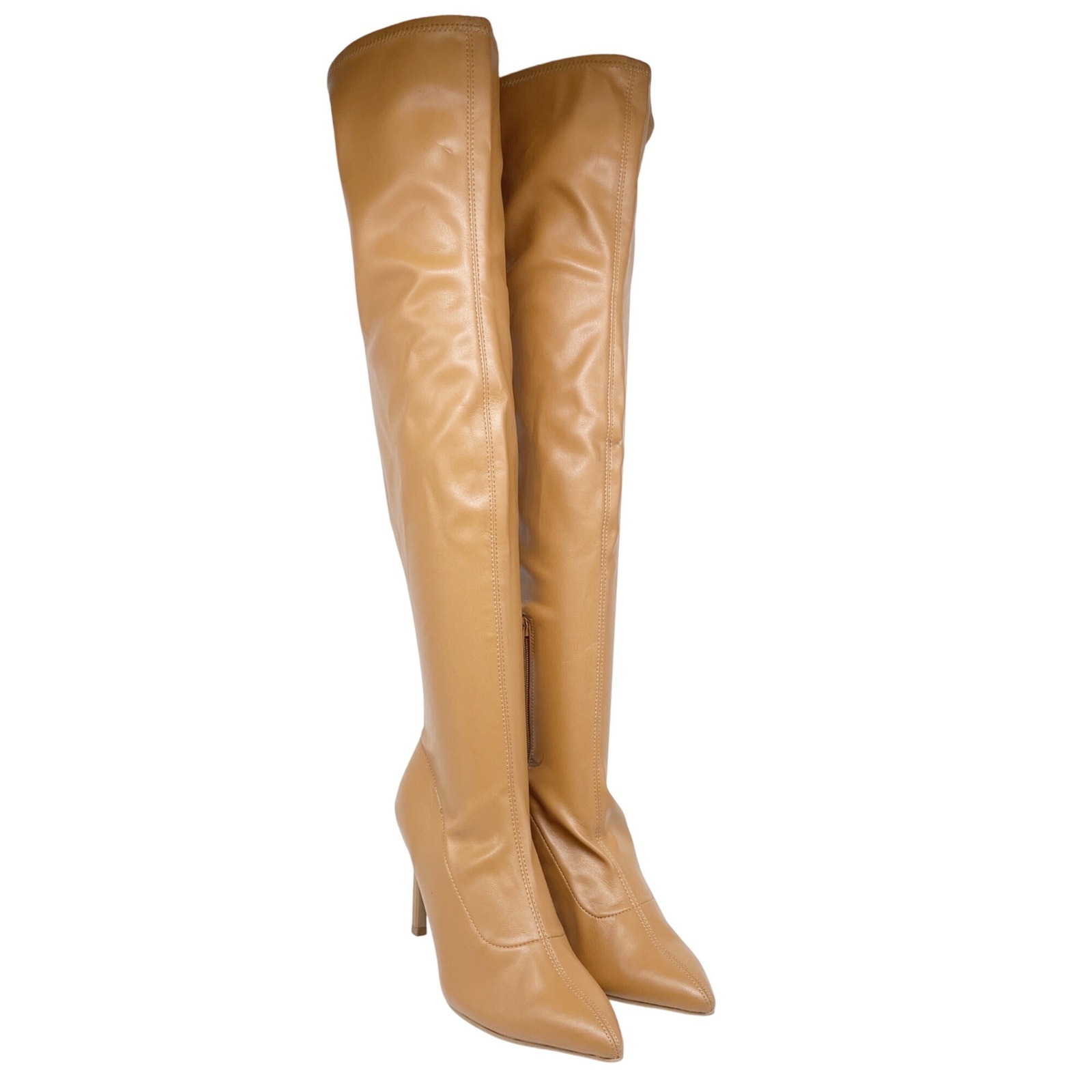 Open Edit Women's EdKami Thigh High Over Knee Boots Stiletto Heels Zip Up 8M