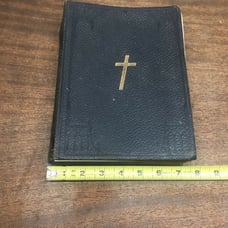 1910 ANTIQUE BIBLE SYMBOLS LEATHER BOUND