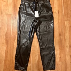 H Halston Faux Leather Pull On Pants NWT