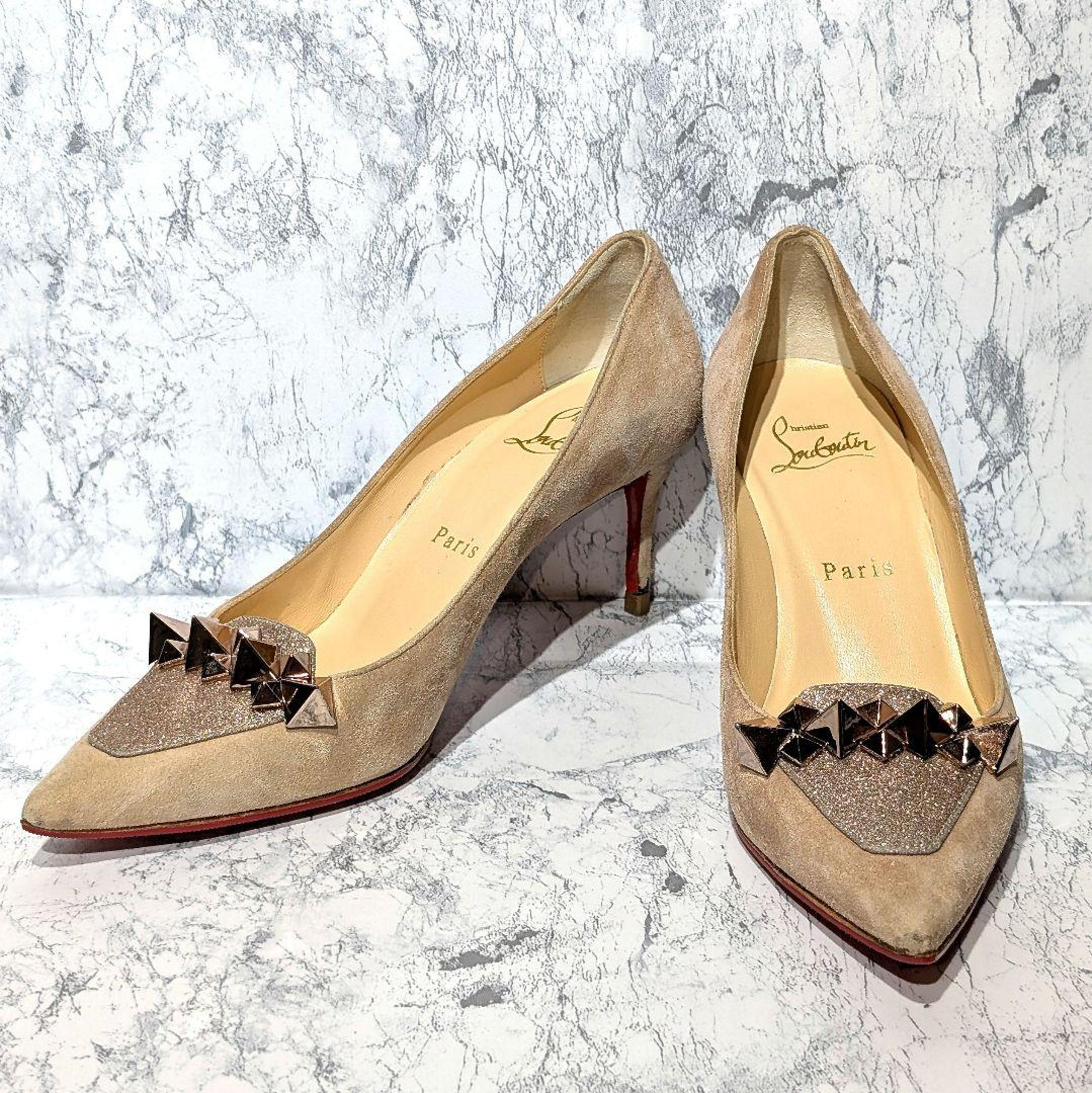 Christian Louboutin Suede Pumps 35.5 Studs Red Sole
