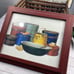 Framed B. Stroman Art Print Antique Wood Buckets Boxes Bowl Primitive
