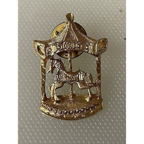 Vintage Indiana 1994-95 Carousel Horse Lapel Pin Gold-Tone