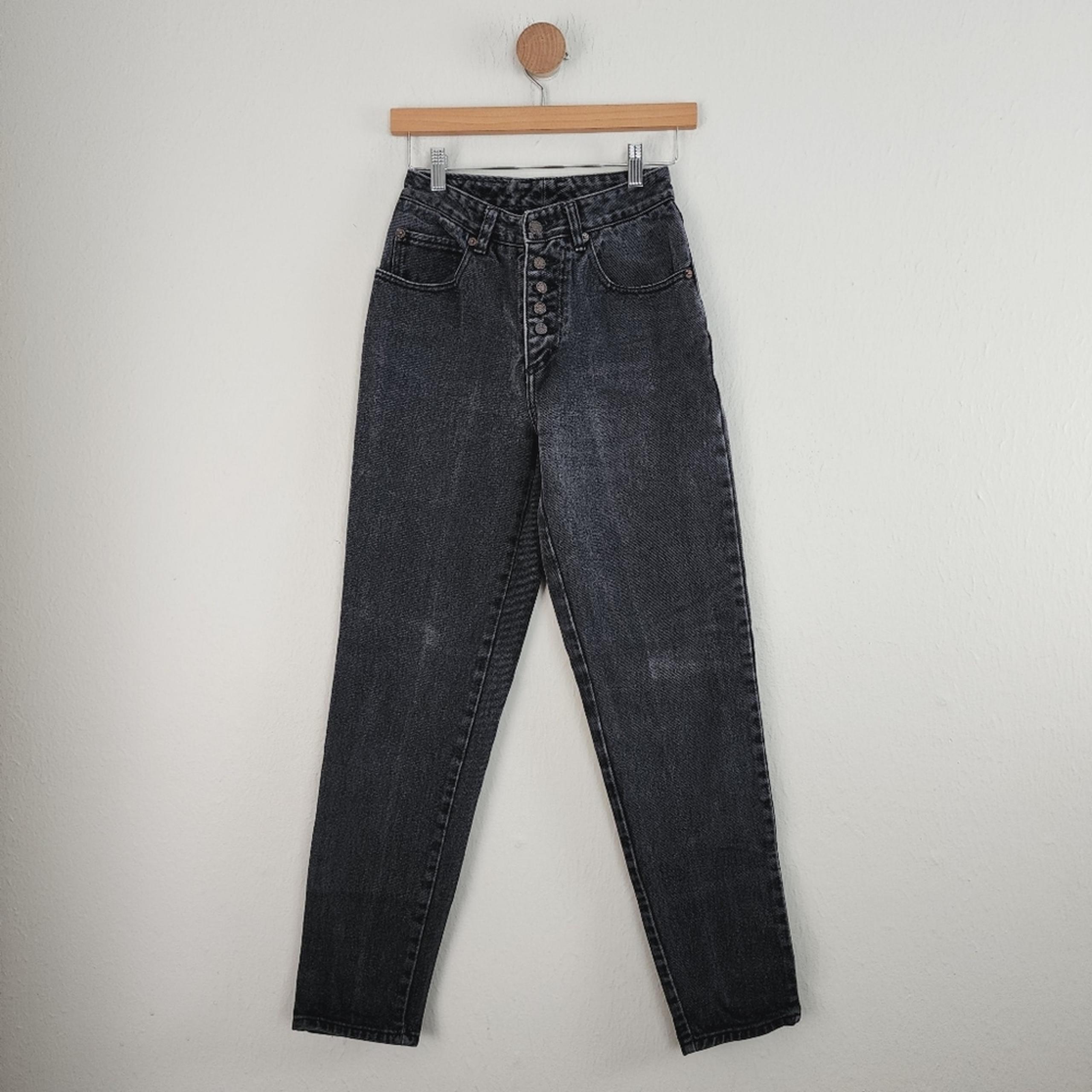 Pape Jeans Vintage Candy Dark Denim High Rise Button Fly Tapered Leg Jean