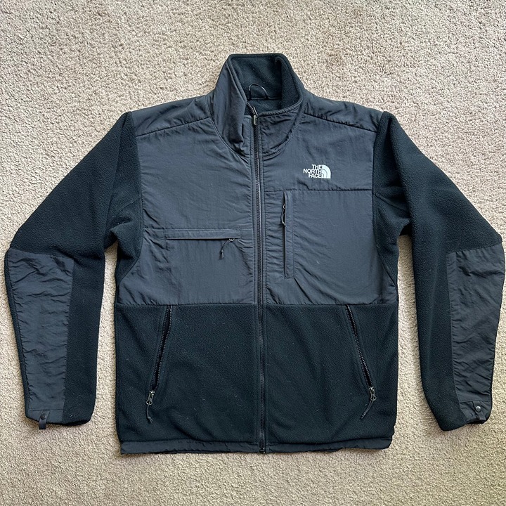 North Face Jacket Mens Medium Denali Polartec Full Zip Mock Neck Fleece Black