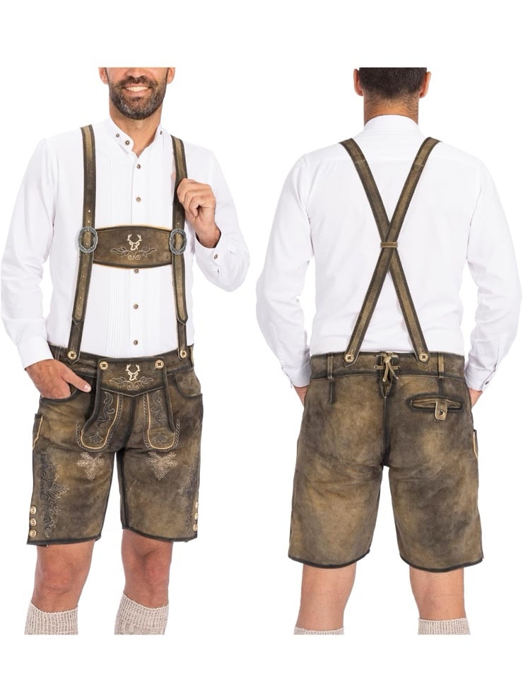 Bavaria Trachten Men's US 40 Lederhosen Suede Shorts Only