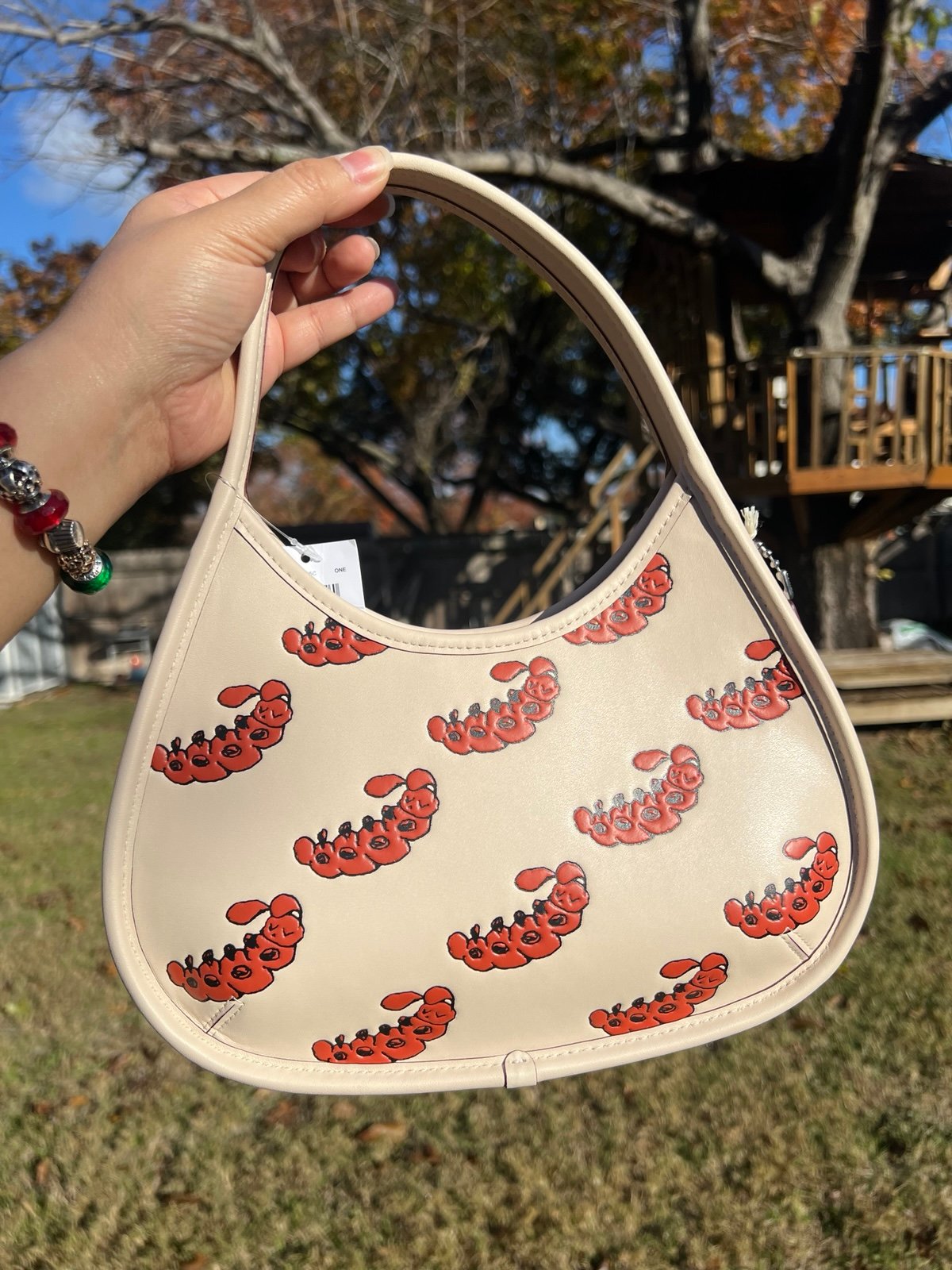 Coach Ergo Bag In Coachtopia Leather With Sleepy Caterpillar Print
