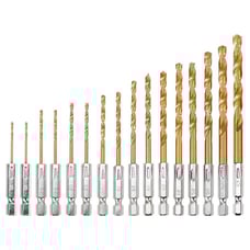 32PCS Drill Bit Set Titanium Coated HSS High Speed Steel Hex Shank Quick Change
