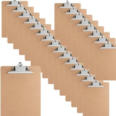 24 Count - Business Source Hardboard Clipboards 9 x 12 1/2 - Hardboard - Brown