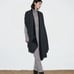 NWT Zara Woman Wool Blend Cape Coat Sweater Gray Black Size M Medium